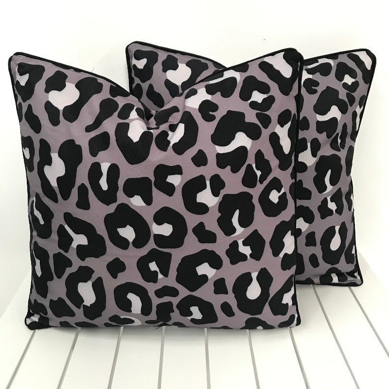 Grey Leopard Print - Outdoor Cushion - Razzino Furniture