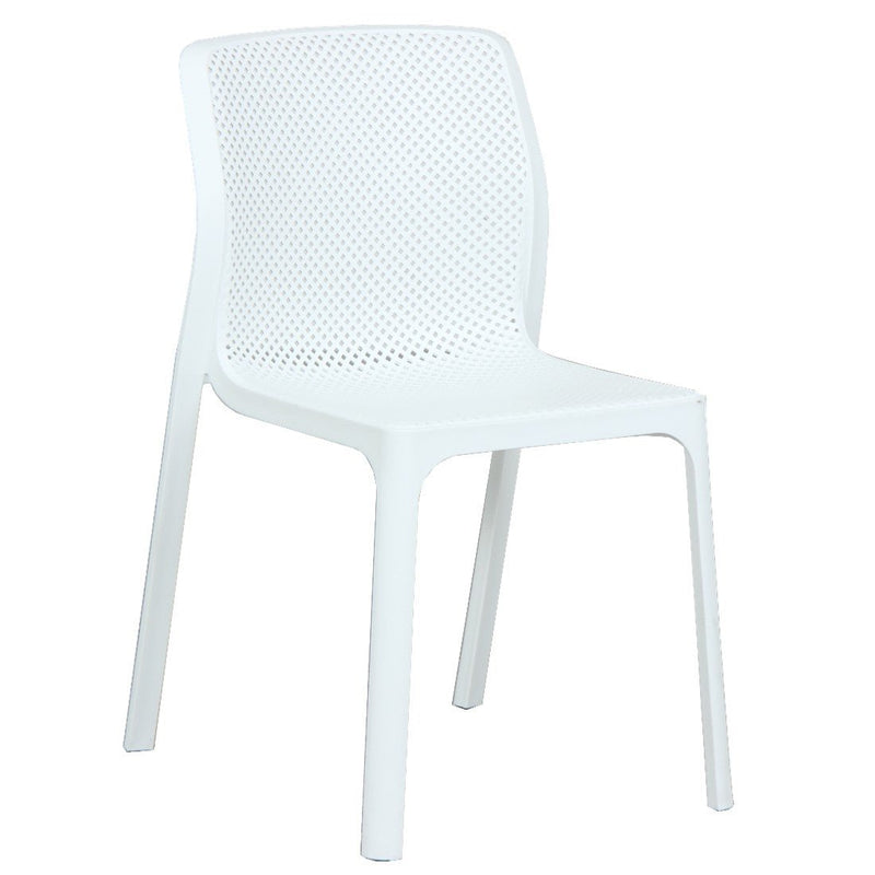 Net armless white bailey armless outdoor dining chair Razzino Outdoor Furniture Adelaide