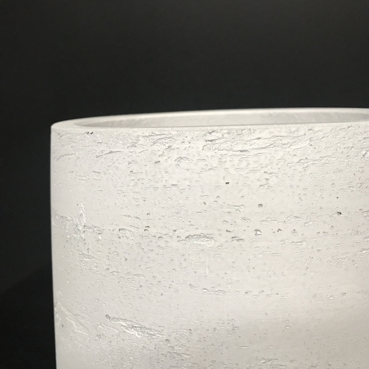 Raw Painted Concrete Pot - White