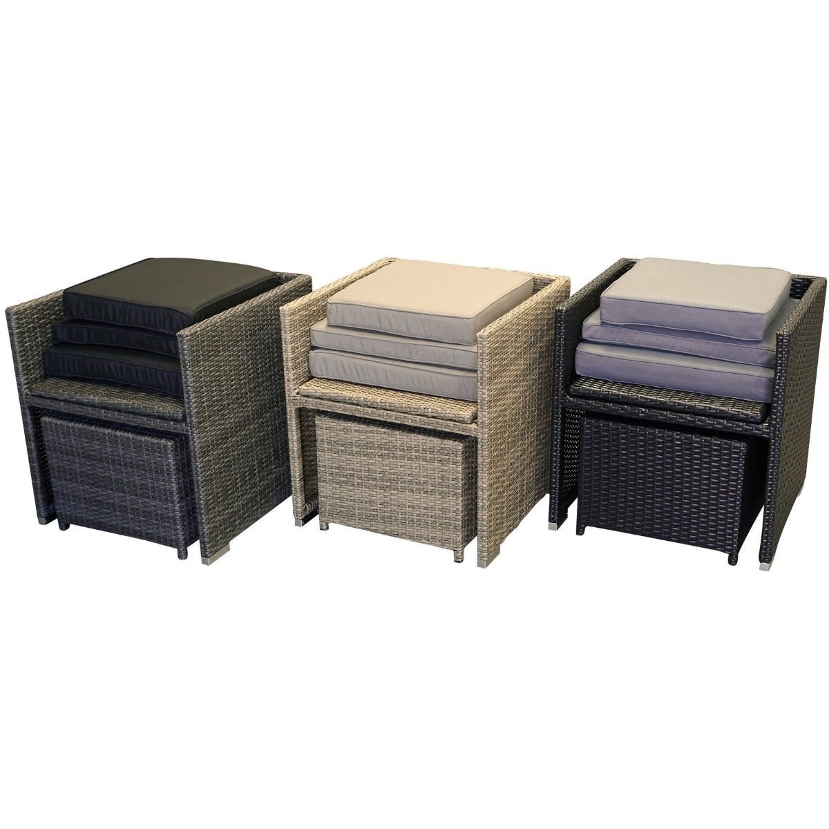 13pc SIROCCO Outdoor Rattan Cube Fold Away Dining Set