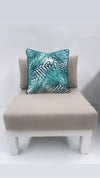 Fresh Palms in Turquoise Green & Beige Outdoor Pillow Cushion