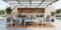 OSLO 4pc Aluminium Double Lounge Set - White - Razzino Furniture