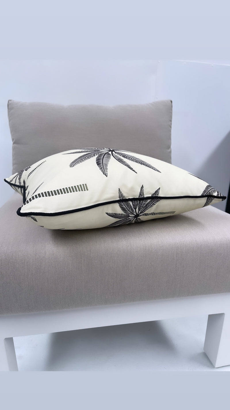 Vintage Palm in Zesty Olive Outdoor Pillow Cushion