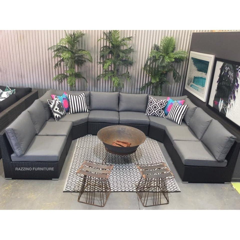 8pc XL AMALFI Outdoor Multi Way U Modular Lounge - Razzino Furniture