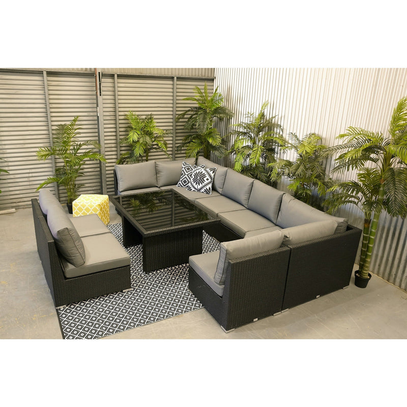 8pc XL AMALFI Outdoor Multi Way U Modular Lounge - Razzino Furniture