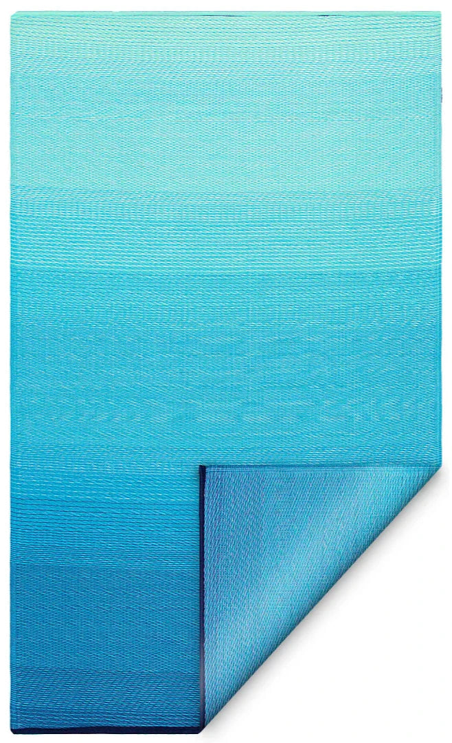 Eco Friendly Outdoor Rug - Big Sur Modern Blue Gradient