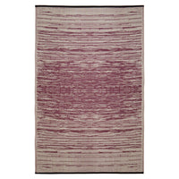 Eco Friendly Outdoor Rug - Abstract - Red & White