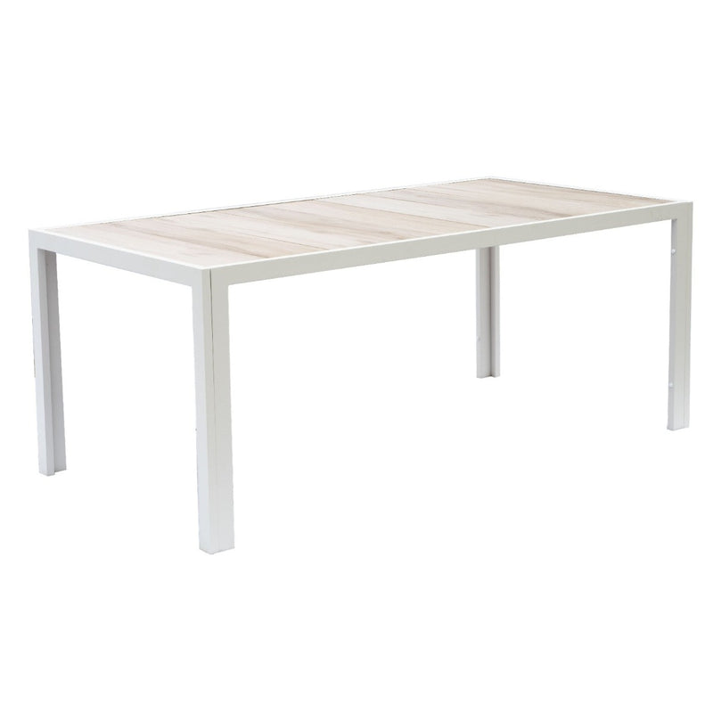Carlo Ceramic Top Outdoor Dining Table 1870 x 950mm - WHITE