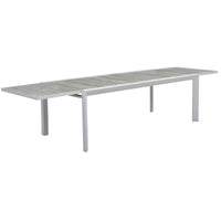 Carlo Ceramic Top Outdoor Extension Dining Table 2200 -> 3400mm - WHITE