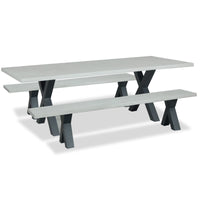 CEMENT DINING TABLE SETTING X LEG - 1800 x 1000mm