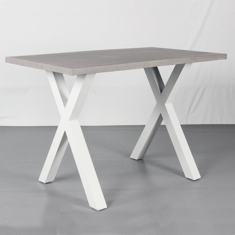 CEMENT TOP OUTDOOR BAR TABLE 1450 x 850 x 1000H - WHITE - X LEG