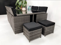 11pc SIROCCO Outdoor Rattan Cube Fold Away Dining Set - Razzino Furniture