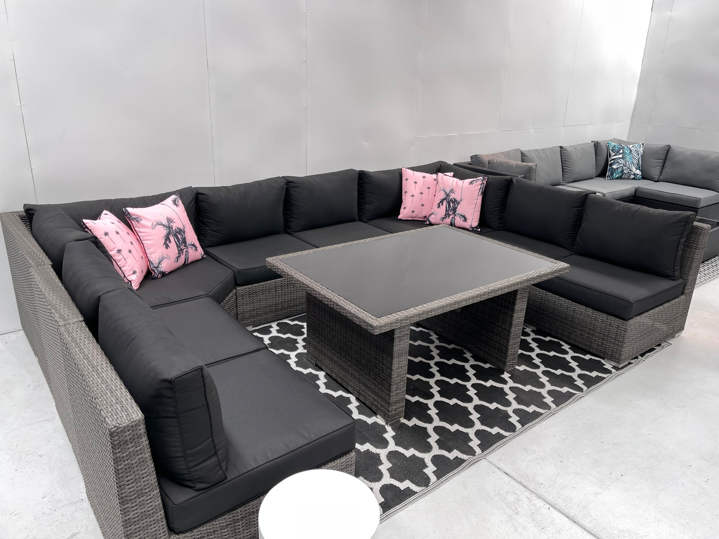 8pc XL AMALFI Outdoor Rattan Multi Way U Modular Lounge - Razzino Furniture