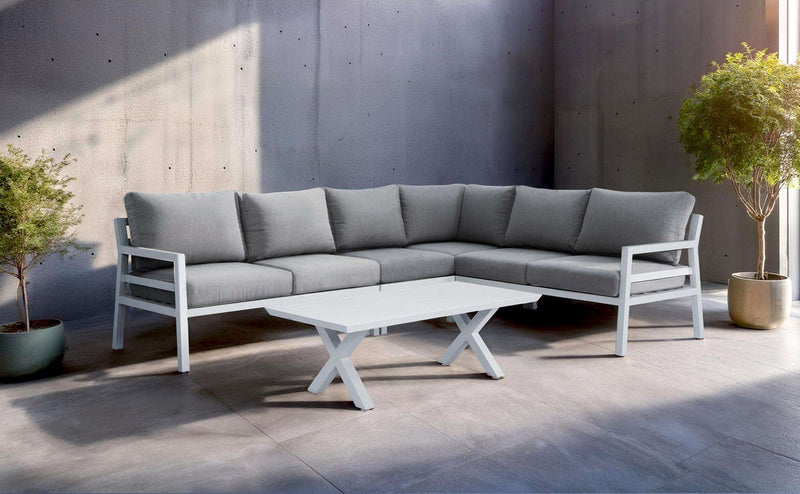 MIRAGE Aluminium Outdoor L Lounge Set - WHITE