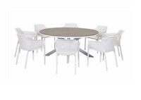 Round Outdoor Dining Table - Martic - 1660mm D - White