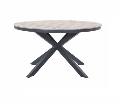 Round 9pc Outdoor Dining Set - Martic - Gunmetal Grey - 8 seats