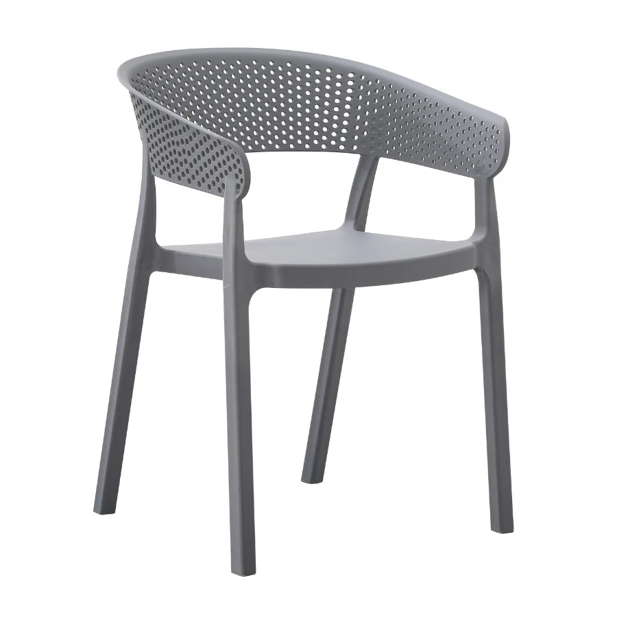 Mod Curve Back PP Outdoor Chair - Grey