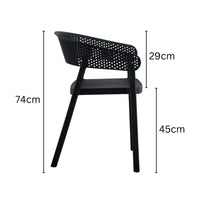 Mod Curve Back PP Outdoor Chair - Black