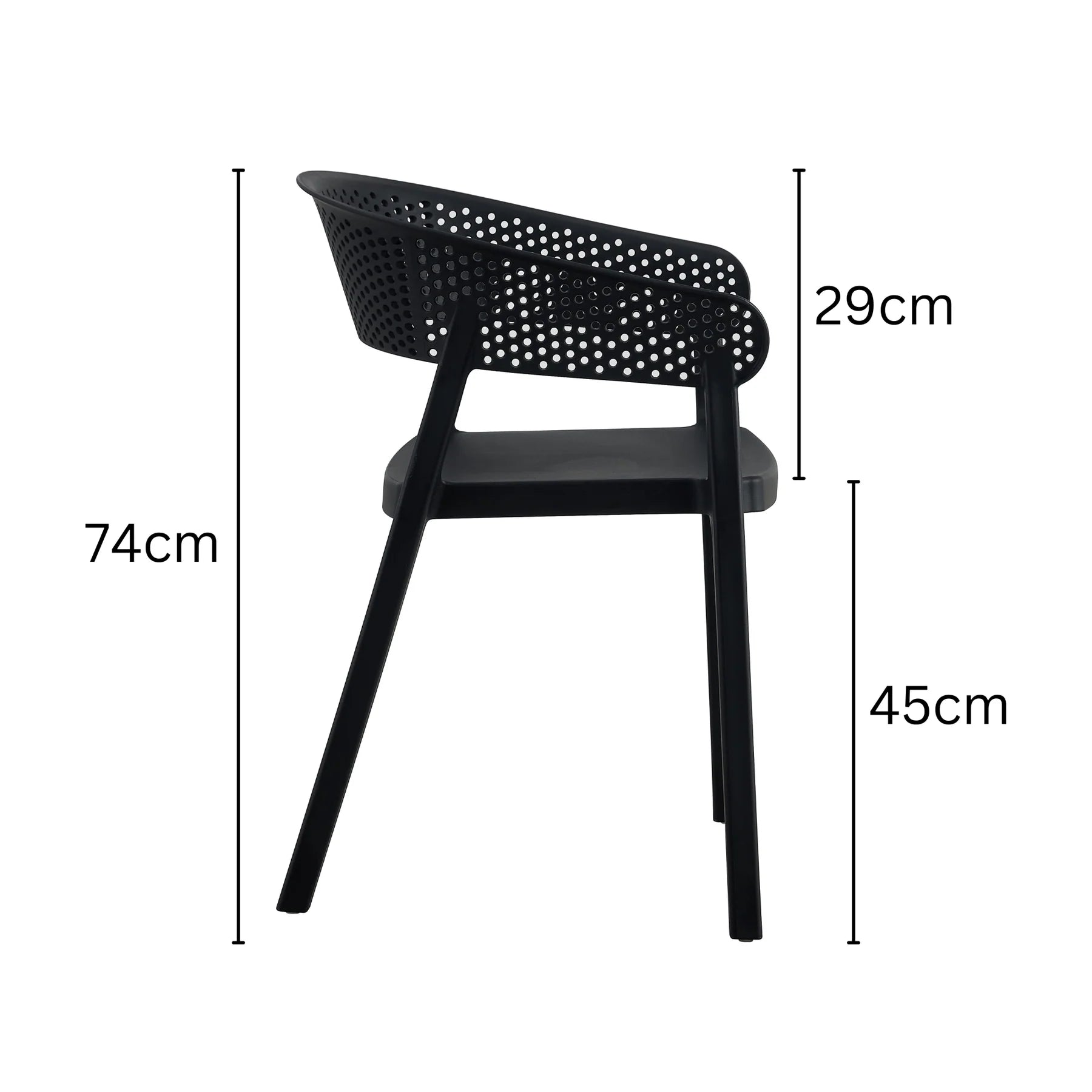 Mod Curve Back PP Outdoor Chair - Black