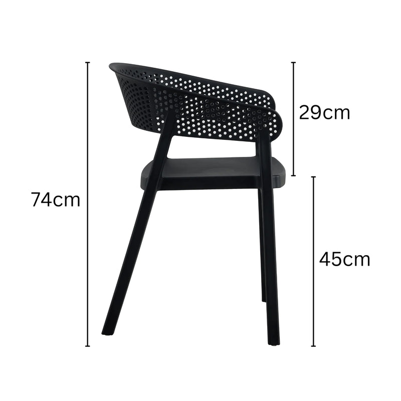 Mod Curve Back PP Outdoor Chair - Black