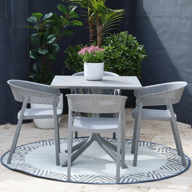 Mod Curve Back PP Outdoor Chair - Grey