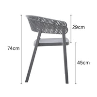 Mod Curve Back PP Outdoor Chair - Grey