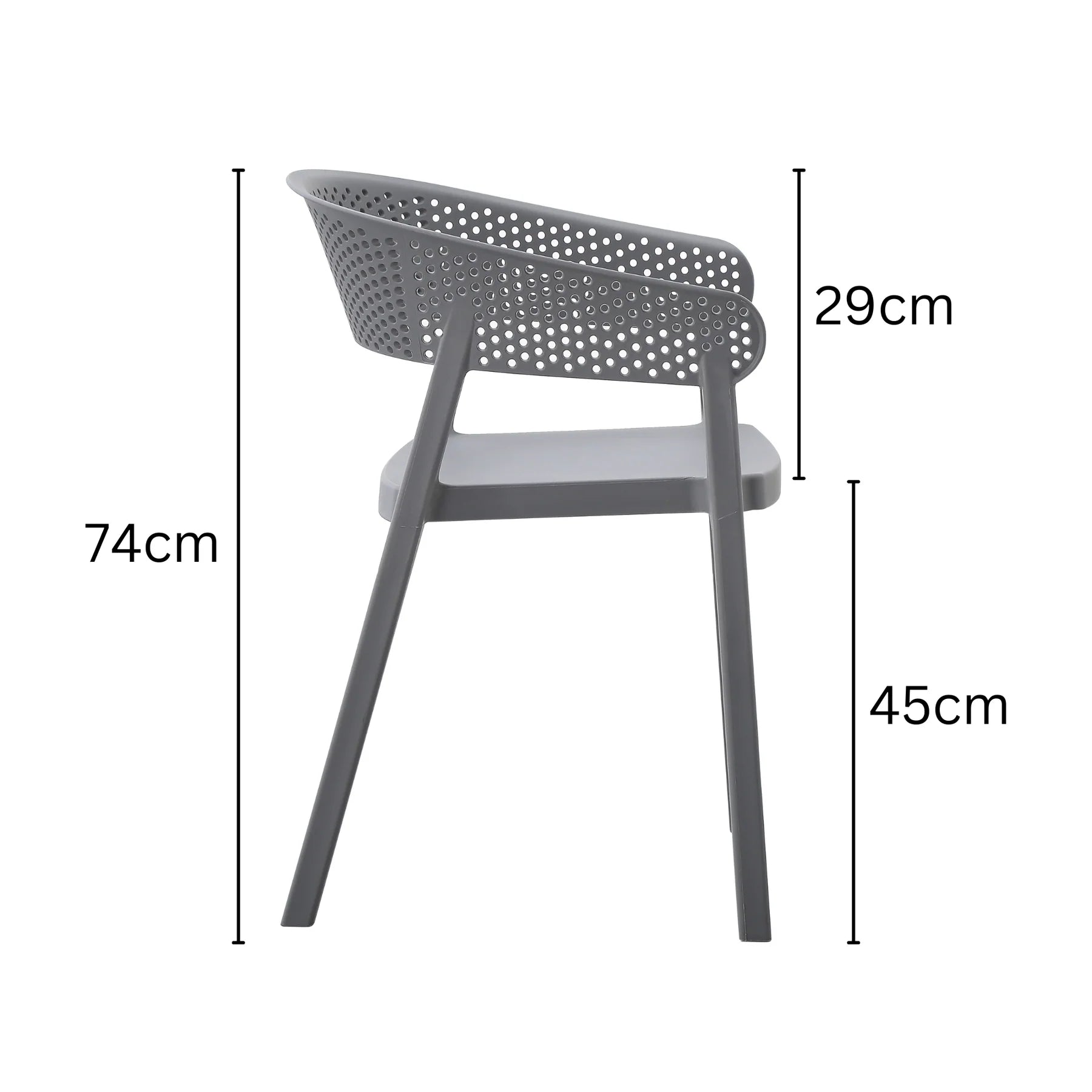 Mod Curve Back PP Outdoor Chair - Grey