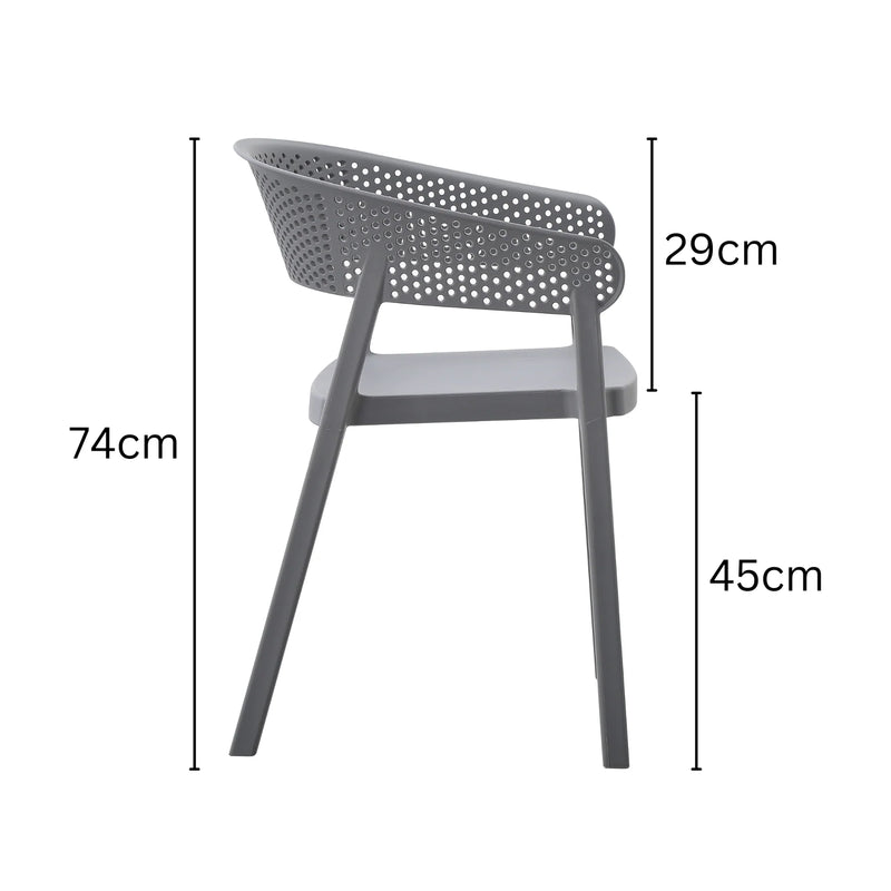 Mod Curve Back PP Outdoor Chair - Grey