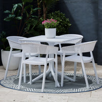 Mod Curve Back PP Outdoor Chair - White