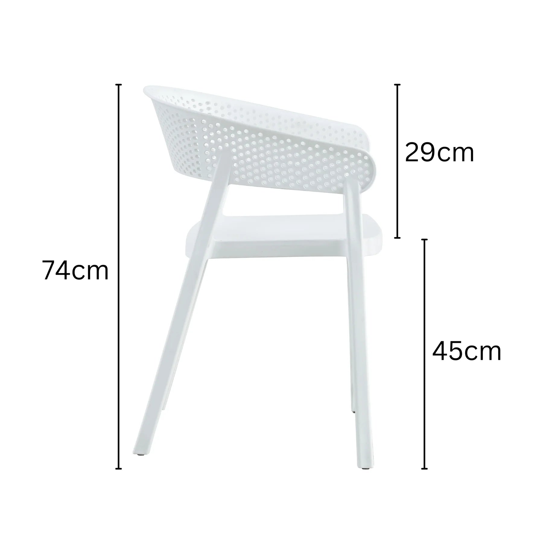 Mod Curve Back PP Outdoor Chair - White