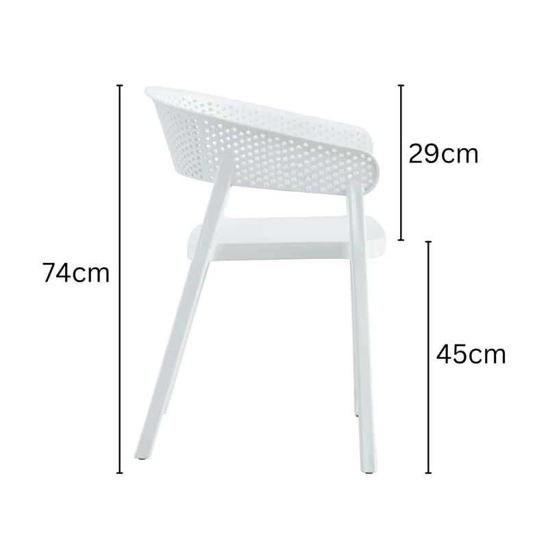 Mod Curve Back PP Outdoor Chair - White
