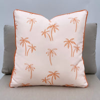 Sorbet Orange Palms Outdoor Pillow Cushion