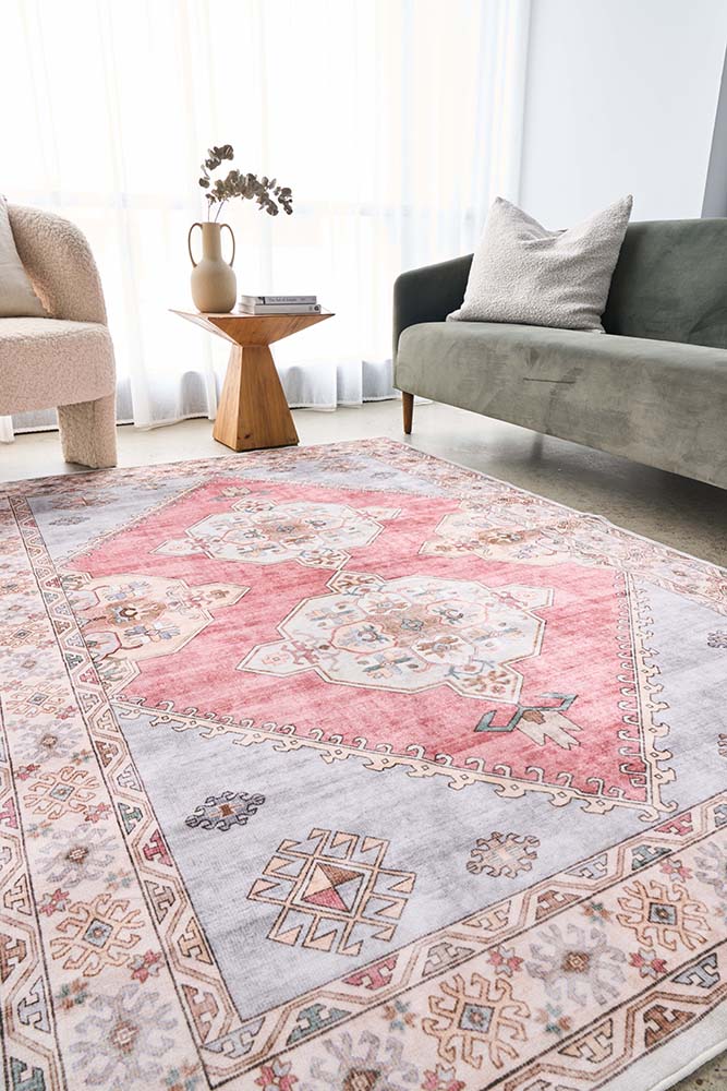 Revive Avril Rose Rug - Machine Washable