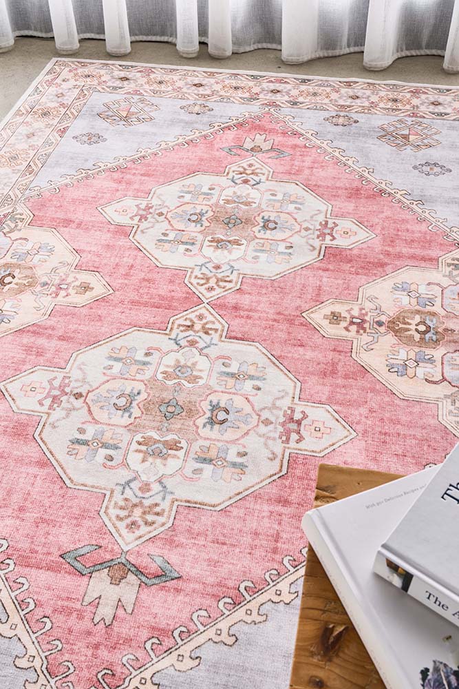 Revive Avril Rose Rug - Machine Washable