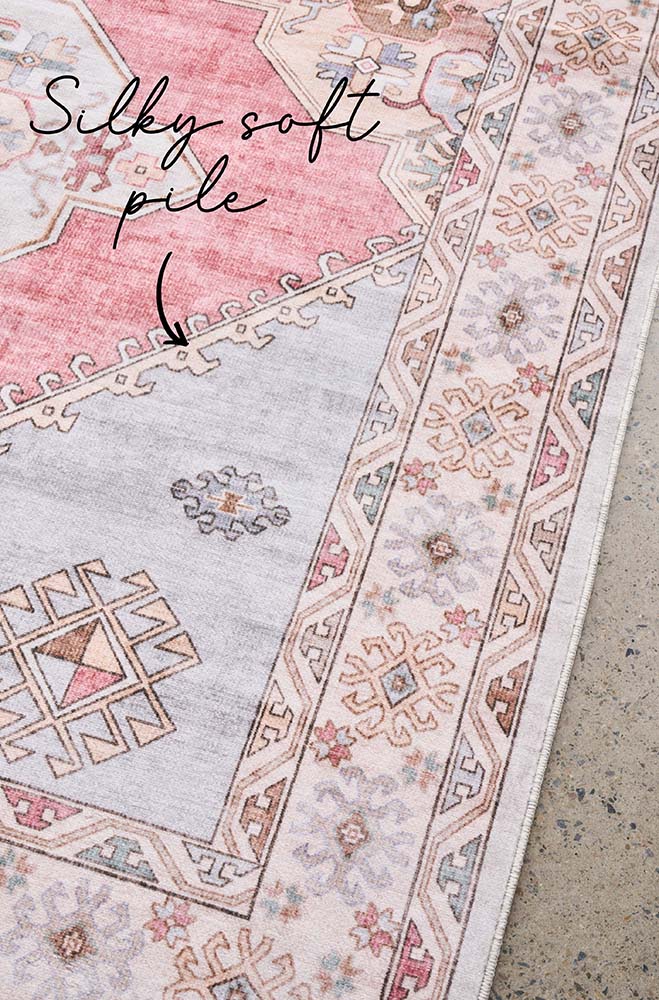 Revive Avril Rose Rug - Machine Washable