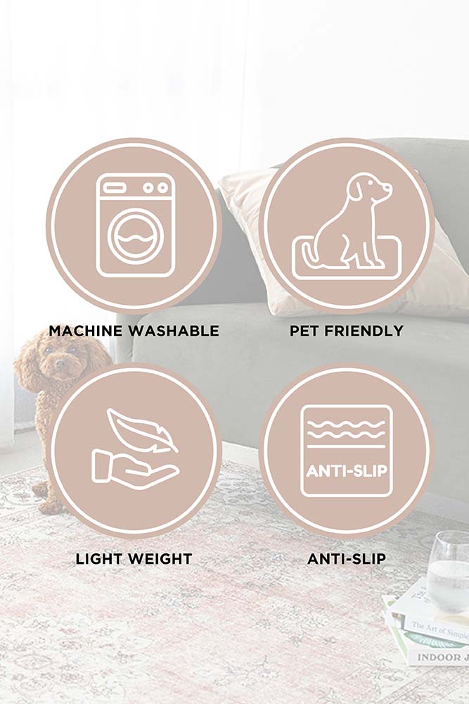 Revive Muse Blush Rug - Machine Washable