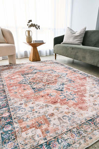 Revive Lila Rust Rug - Machine Washable