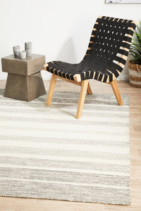 Skandi - Grey & White Braid Weave Wool Rug