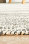 Skandi - Grey & White Braid Weave Wool Rug