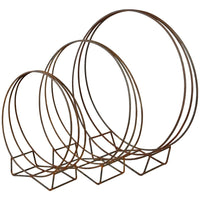 Steel Wood Stack Holder Circle Ring Stand 80cm 100cm 120cm - Razzino Furniture