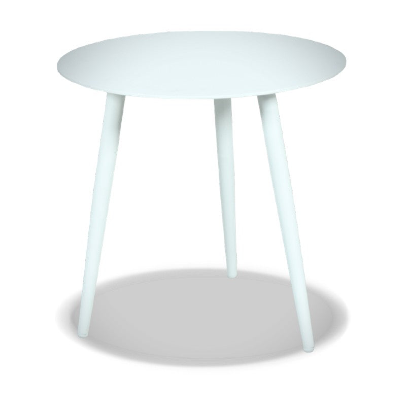 Round Aluminium Side Table - White - Razzino Furniture
