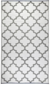 Eco Friendly Outdoor Rug - Tangier Grey And White