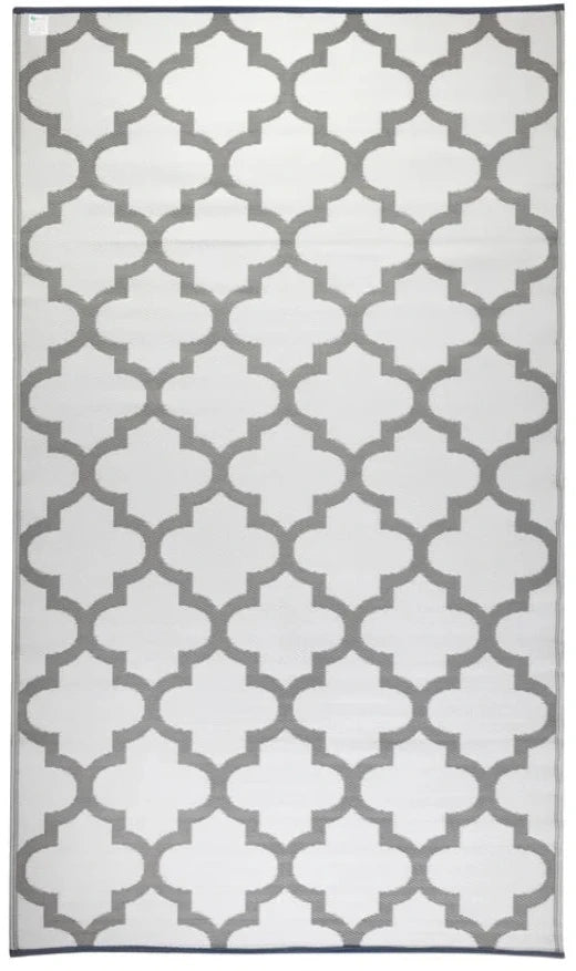 Eco Friendly Outdoor Rug - Tangier Grey And White