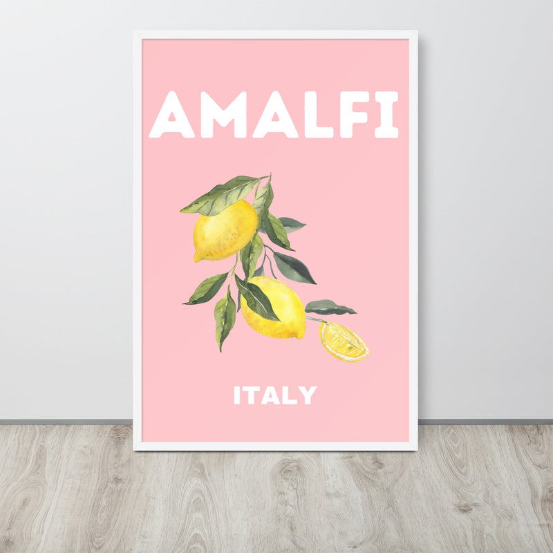 Amalfi Pink Lemons Framed Art Print