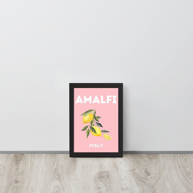 Amalfi Pink Lemons Framed Art Print