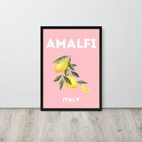 Amalfi Pink Lemons Framed Art Print