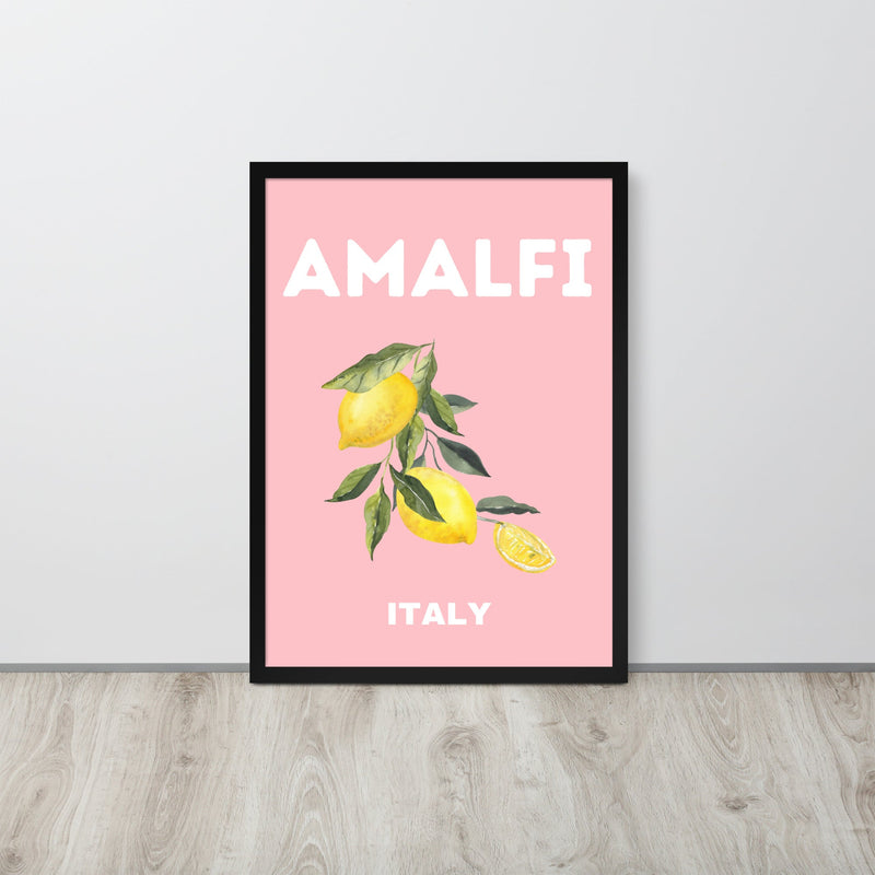 Amalfi Pink Lemons Framed Art Print