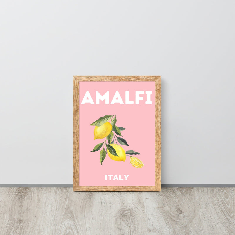 Amalfi Pink Lemons Framed Art Print