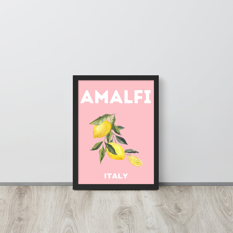 Amalfi Pink Lemons Framed Art Print