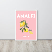 Amalfi Pink Lemons Framed Art Print